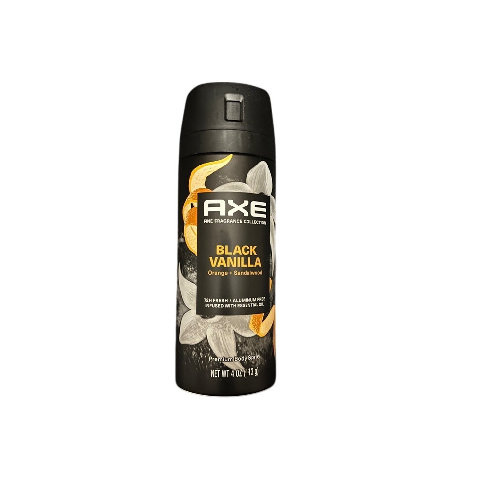 AXE Fine Fragrance Black Vanilla Premium Body Spray 4 oz Orange Sandalwood